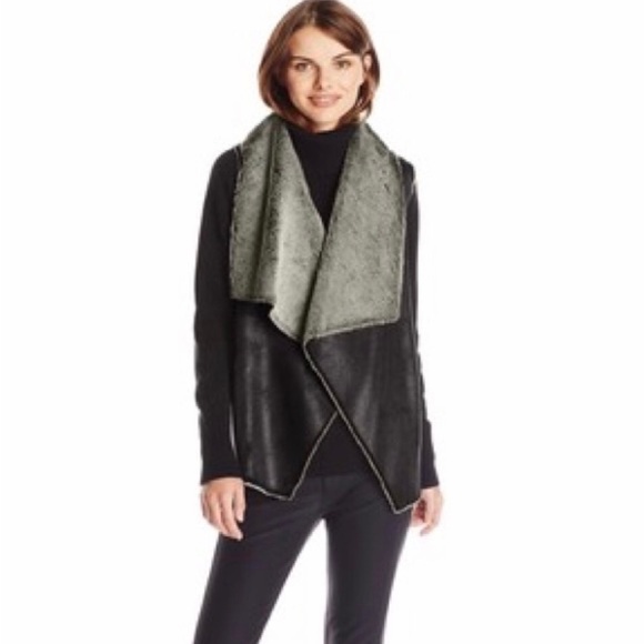 Andrew Marc Jackets & Blazers - Marc New York by Andrew Marc Women's Black Faux Sherpa Vest Size Small